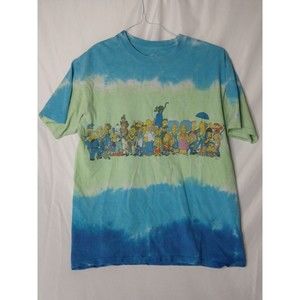 2016 THE SIMPSONS Complete Cast Universal Studios Tie-dye T-Shirt Sz Medium